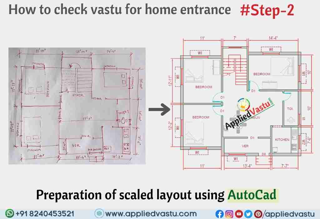 Preparation of scaled layout for vastu checking analysis-AppliedVastu